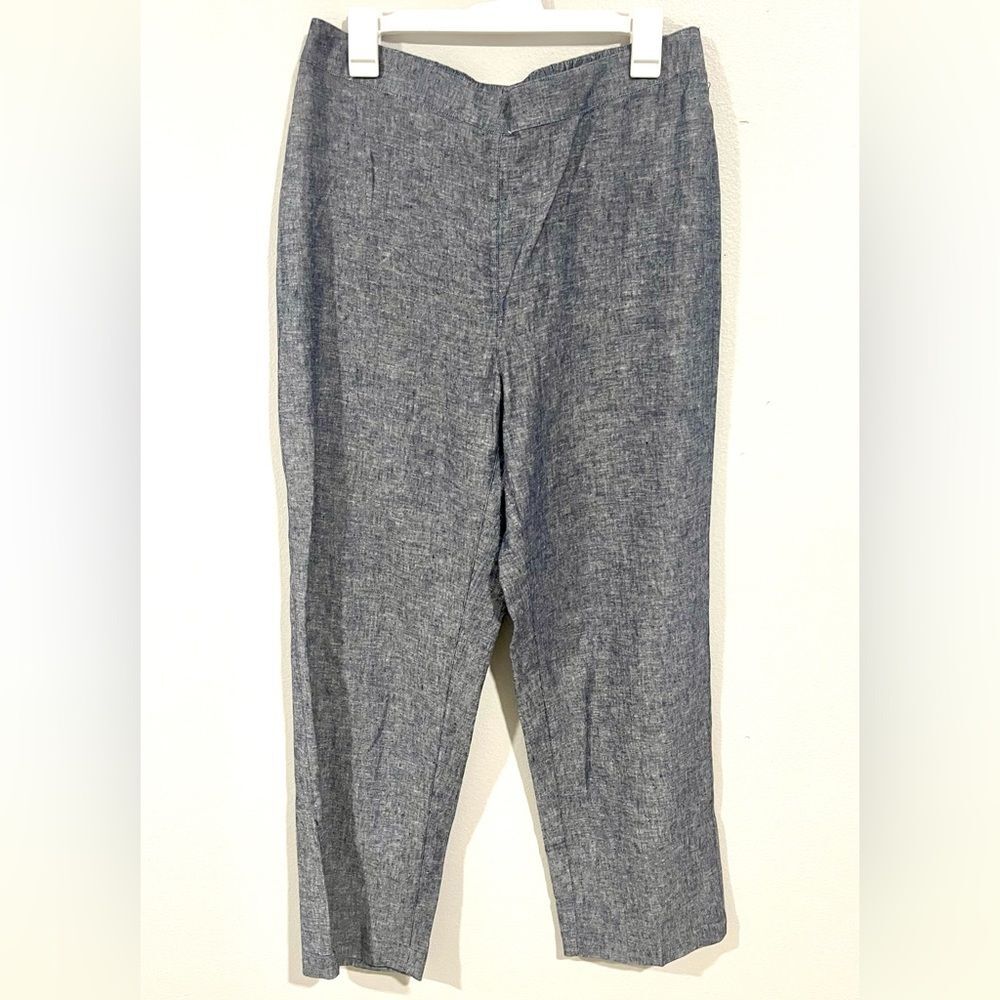 Chico’s pull on linen pants pockets costal beach resort wear summer Women’s L